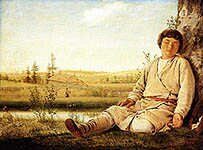 A.Venetsianov. Sleeping Shepherd. Between 1823-1826